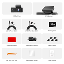 Redtiger A3 3-Channel Dash Cam with 2.5K Front + 1080P Cabin & Rear, 3.18"