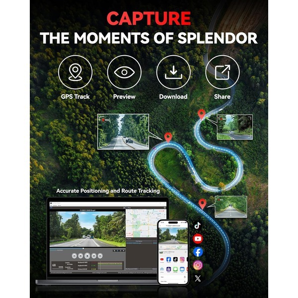 REDTIGER F4 4K Dash Cam Front - 2160P UHD Touch Screen, Voice Control