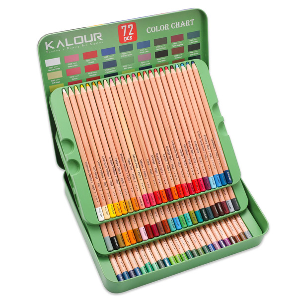 KALOUR 74 Pastel Color Pencil Tin Box Set - Perfect for Artists