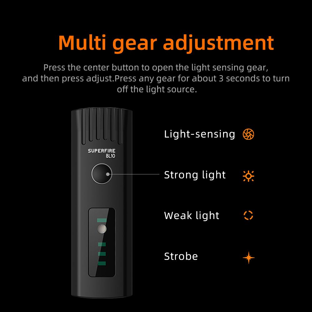 Superfire BL-10 250lm Front Bicycle Light Rechargeable Water Resistant