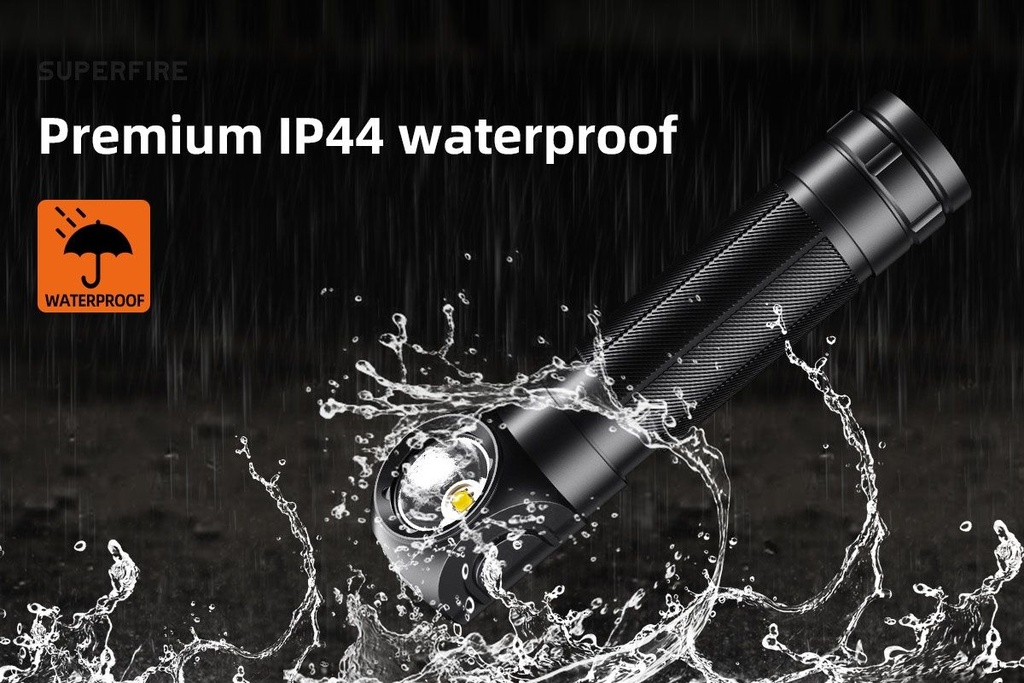 SUPERFIRE TH04 Mini Rechargeable Headlamp Torch Work Light 3- in-1 600LM