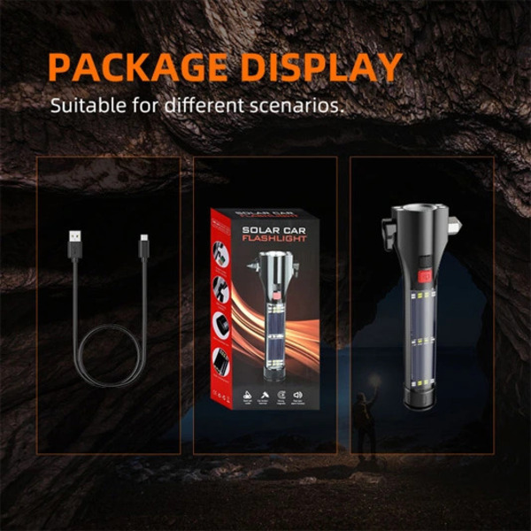 SUPERFIRE D30 Solar Rechargeable Flashlight - 310 Lumens Emergency Torch