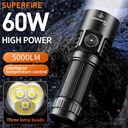 SUPERFIRE L22 Super Bright Flashlight - High Lumen Output, 60W Power