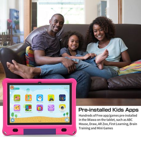 PRITOM Learning Kids Tablet 10.1" HD - 3GB RAM, 64GB Storage, WiFi - Pink