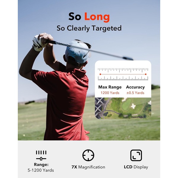 REDTIGER Golf and Hunting Laser Rangefinder 1100 Meters Flag Pole Locking