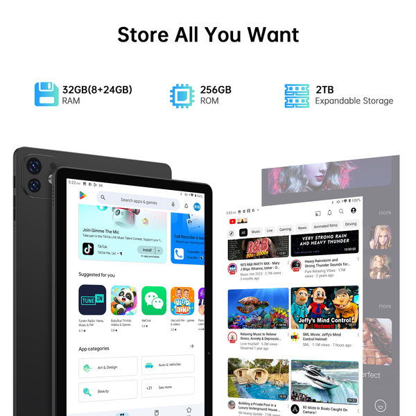 Pritom M60C 10.95" Tablet - Octa-Core 2.0GHz, 8GB RAM, 128GB ROM, 8000mAh