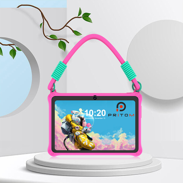 PRITOM Kids Adventure Tablet 7" - 2GB RAM, 32GB Storage, Parental Controls - Pink