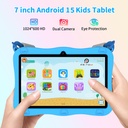 Pritom K7 Pro Pig 7" Kids Tablet - 3GB+5GB RAM, 32GB ROM, Parental Controls - Blue