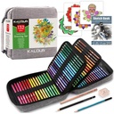 KALOUR 132 Color Pencil Set in Nylon Case - Complete Art Kit for Sketching