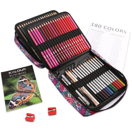 KALOUR 180+20pcs Color Pencil Set in Nylon Case - Complete Art Tools Set