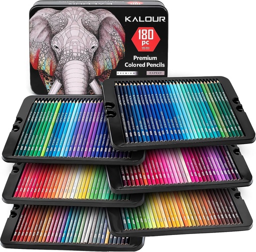 [5438] KALOUR 180 Colored Pencil Set for Adults Artists kids- 3.3mm Rich Pigment
