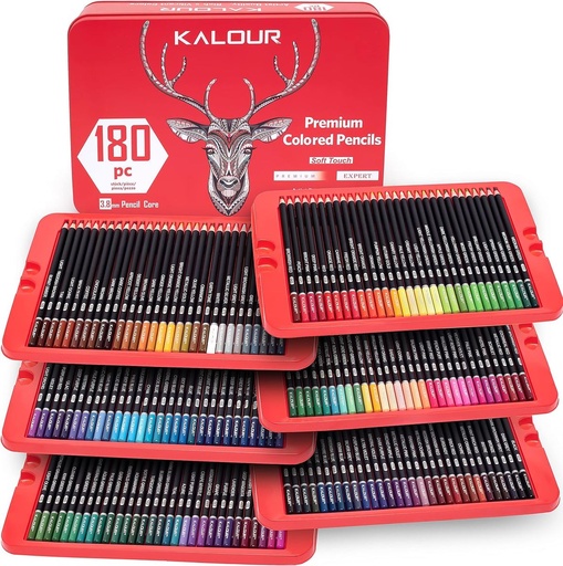 [5437] KALOUR 180 Colored Pencil Set for Adults Artists kids 3.8mm Rich Pigment
