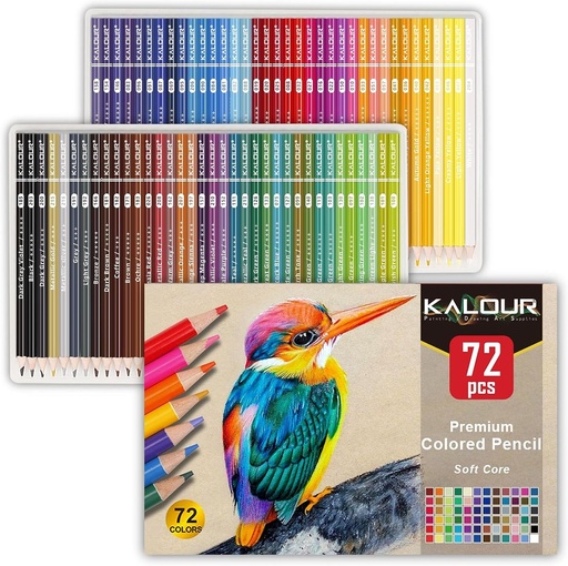 [5435] KALOUR 72 Count Colored Pencils for Adult Coloring Books, Soft Core