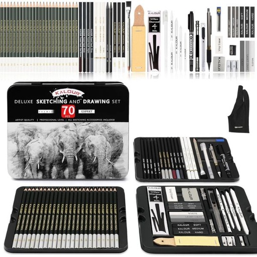 [6195] KALOUR 70 Sketch Drawing Pencils Kit