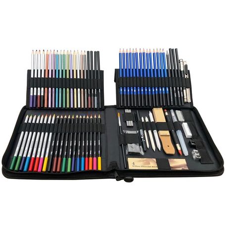 [6205] KALOUR 83 Mixed Pencil Drawing Set in Nylon Case - Complete Sketching Set