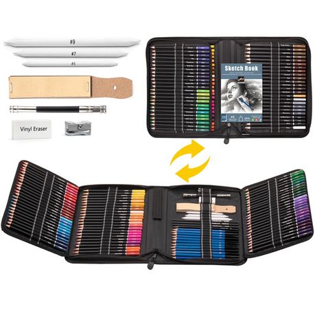 [6207] KALOUR 144 High Quality Color Pencil Set in Nylon Bag - Artist Tools