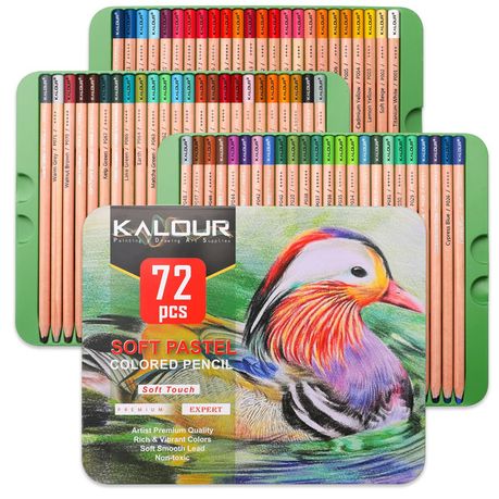 [6211] KALOUR 74 Pastel Color Pencil Tin Box Set - Perfect for Artists